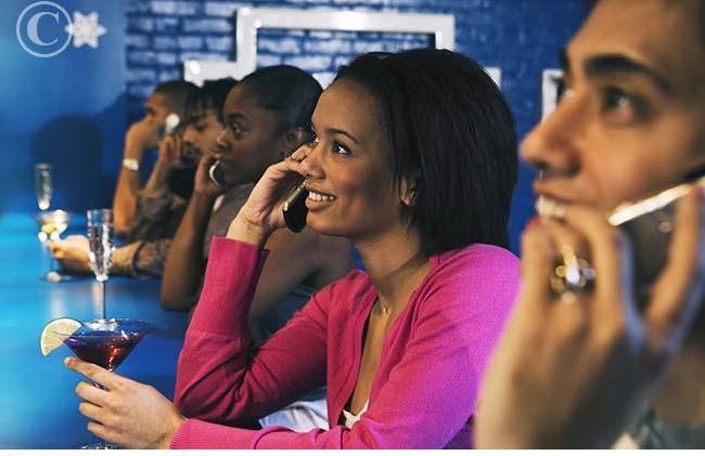 people talking on cell phones. too late; therefore,